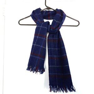vintage 80s unisex navy blue plaid scarf